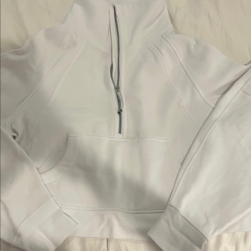 Lululemon Women's White Half-Zip Sweater M/L